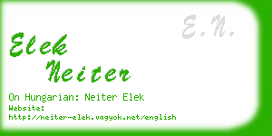 elek neiter business card
